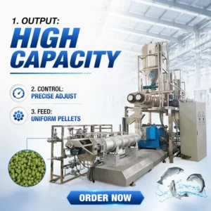 1 2ton h Automatic Vertical Fish Feed Extruder Production Line Pellet Processing Plant with 3D Design Turnkey Project