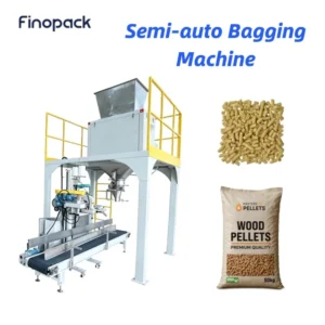 10-50kg Granule Weighing Filling Sewing Machine for Wood Pellets Semi Auto Open Mouth Bagging Machine Wood Pellet Bag Packer