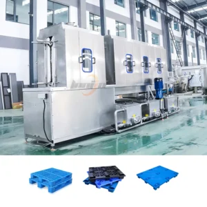 100-1500 Pcs H Tray Cleaner High Pressure Poultry Cage Cleaning Machine Poultry Crate Washer Tunnel Continuous Pallet Washer