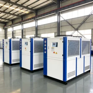 10~40 Ton Automatic Air Cooled Water Chiller with Hermetic Scroll Compressor 20kW Power for Plastic Industry