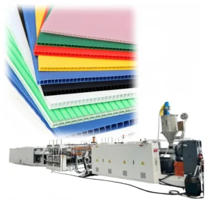 1220 2800mm Width PP Plastic Hollow Corrugated Sheet Profile Plates Extruder Machine with Pump Motor Extrusion Line