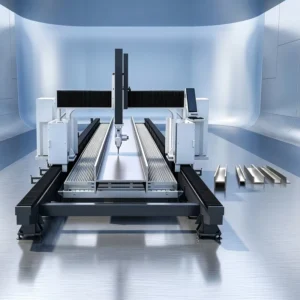 12KW Fiber Laser Tube Cutting Machine Multi Angle H Beam Laser Cutter For Special Shaped Steel Construction Pipe Processing