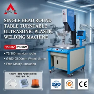 15KHZ 2600W Automatic Turntable Ultrasonic Plastic Welding Machine 110V/220V Up to 3000/hr Speed