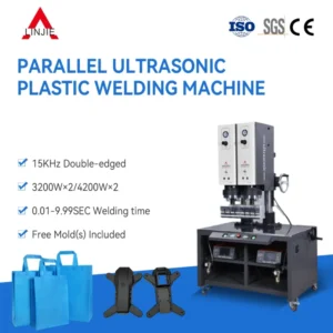 15KHz 3200/4200W Double Head Parallel Ultrasonic Non Woven Fabric & Plastic Shopping/Mask Bags Welding Machine