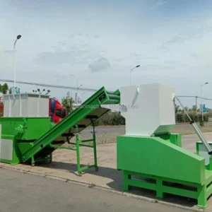 15KW Plastic Shredder Machine Gearbox Safety Lock SKD 11 Blades Cross Cut 600 800mm Chamber Size Plastic Bottle Plastic