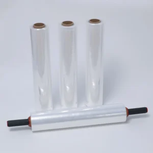 17 Micron Hand Stretch Film 17mic Pallet Wrap Roll Industrial Plastic Clear Strech Film Packaging China Manufacturer