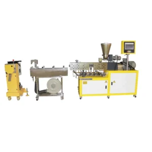 1kg 30kg Output Automatic Twin Screw Extrusion Pelletizing Line for PE PET HDPE ABS Pigment Mixing Materials