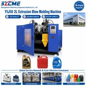 2 Liters Hollow Blow Molding Machine for HDPE Bottles with Servo Motor PLC Control