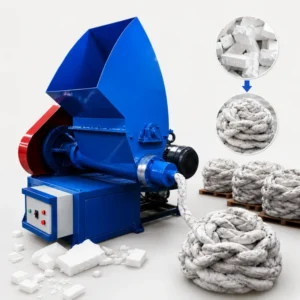 2 in 1 EPS Polystyrene Foam Recycling Machine Combined Crusher Melter & EPE Foam Densifier Equipment