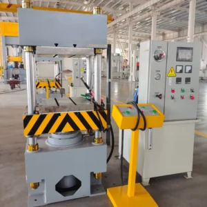 200 Ton Four-column Three-beam Hydraulic Vulcanizing Press Heating Plate Servo Motor for Automotive Brake Pads Molding