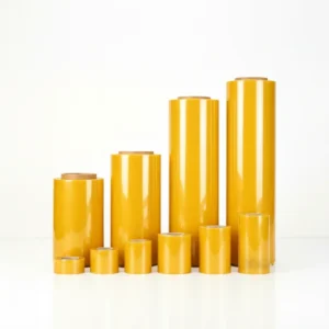 23 Micron Food Grade Soft Glossy Moisture Proof LLDPE Stretch Film 5 Layer Blow Molding Hand Wrap Rolls Export