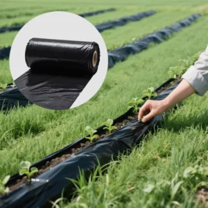 25 Micron Silver Black PE Mulch Film Plastic Sheeting Roll Blow Molding with Cutting Service
