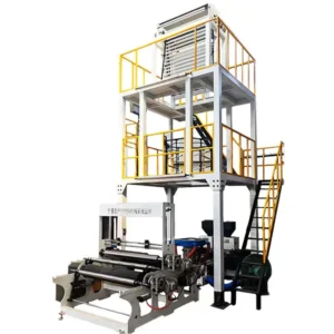 3 Layer High Speed LDPE Film Blowing Machine ABA 1300 High Pressure Double Station 160kg h Output 380V High Yield