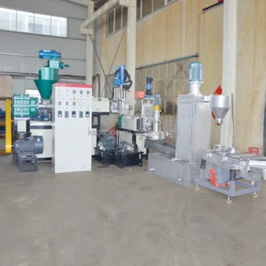 300kg/h Double Stage Water Ring Pelletizer Line Recycling Hard PE Plastic Waste to Pellets for Squeezed Plastic PE Film Material