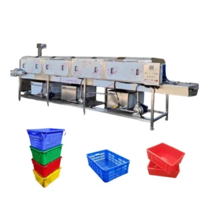 304 SUS CE Continuous Automatic Food Trolley Washing Machine Commercial Laundry Equipment 3/4/5/6meters Plastic Tray Washer