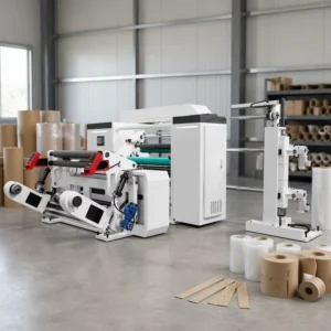4 Servo Motor Automatic High Speed Roll Paper Laminated Film Roll Rewinder Slitting Machine WFQ 1600C