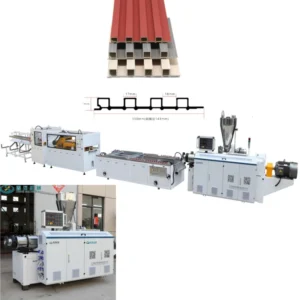 5 7m min Automatic Twin Screw PVC WPC Fluted Grill Wall Panel Extruder Digital Motor Energy Saving High Productivity