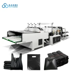 6 Lines Full Automatic Biodegradable Plastic T Shirt Shopping Bag Making Machine