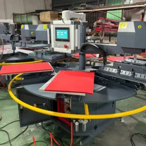 60*40cm Rotary Double Head Pneumatic 6 Stations Automatic Six Stations Transfer Heat Press Machine 16*24”