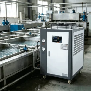 6HP 16.8KW Air Cooled Industrial Water Chiller 60L 100L/min for Factory Injection Molding Electroplating Cooling