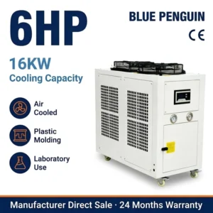 6HP Air Cooled Industrial Chiller 16KW High Efficiency Water Cooling System for Plastic Injection Molding