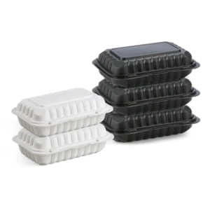 6×9″ Hinged Container Biodegradable Hinged To Go Container Lunch Plastic Microwave Disposable Food Box
