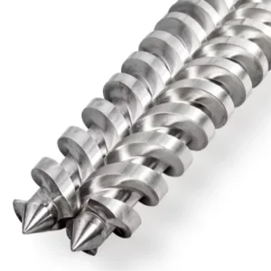 80/156 Twin Screw and Barrel for PVC Pelletizer Extrusion Machine Bimetal HV900~1050 Hardness Long Life