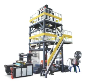 ABA High Speed Three Layer Co Extrusion Blowing Machine 50kg h Output 40mm Screw Diameter Efficient HDPE Film Line PLC Core 380V