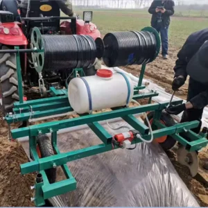 Agricultural Hand held Film Mulching Machine Double Drip Irrigation Four wheel Plastic Film Laying Machine Pesticide Sprayer