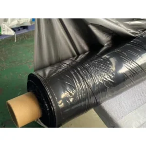 Agricultural Use Polyethylene Blown Film Featuring Silver and Black Dual sided Dual color Design Applied Over Soil Surface