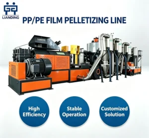 Air Cooling Plastic Film Granulating Line Waste Plastic Film Low Noise Recycling Pellet Making Machine