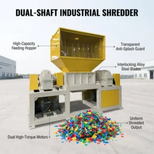 Anti-winding Water Cooling Full Automatic Twin Shaft Shredder for Film Bottle Pallet Waste Plastic Recycling Production Line