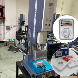 Automated Customized 15kHz 2600W Ultrasonic Plastic Spot Welding Machine for Car Light Grading Card Slab Coins Case