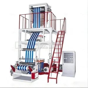 Automatic 2 Color Stripes Plastic Bag PE Film Blowing Machine LDPE HDPE LLDPE