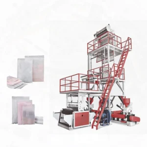 Automatic 2 Screw Two tone Color PE Film Blowing Machine LDPE HDPE LLDPE Plastic Film Package Bag