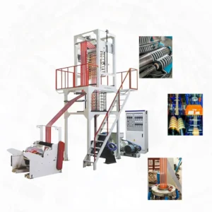 Automatic 2-color Stripes PE Film Blowing Machine LDPE HDPE LLDPE