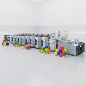 Automatic 4 Color Flexo Printer for Paper Bags and Cup Stickers with UV and Water Ink Options
