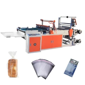 Automatic BOPP OPP PP HDPE LDPE Self Adhesive Plastic Side Sealing Machine Heating Cutting Poly Bag Making Machine