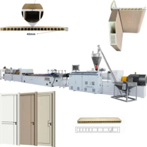 Automatic Digital Twin Screw PVC WPC Door Board Making Machine Production Line Extrusion Plant with Motor for Hollow Door