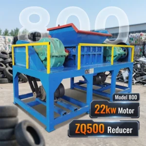Automatic Dual Shaft Shredder Waste Tyre Rubber Plastic Drum Wood Pallet Scrap Metal Material Recycling Grinder Machine System