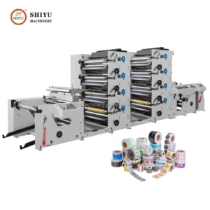 Automatic Flexo Self Adhesive Label Flexo Gravure Printing Machine 5 6 7 8 Color Label Flexographic Printing Press
