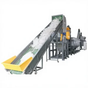 Automatic HDPE LDPE PE Film Washing Recycling Line with Hot Washing Tank and Dewatering Machine