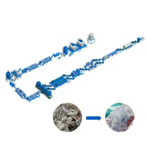 Automatic High Capacity 1000kg/h Plastic Recycling Machine with Crushing Machine and Label Remover