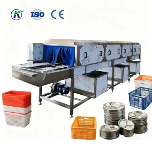 Automatic Industrial Box Cleaning Equipment Tray Turnover Plastic Basket Washing Machine Crate Bucket Washer
