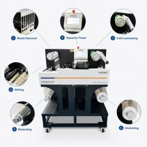 Automatic Multi Function Label Die Cutting Equipment Stick Laminating Slitting Rewinding Label Machine