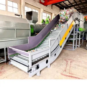 Automatic PET Bottle Crushing Washing Drying Recycling Machine Plant with Motor 3000kg/h Capacity