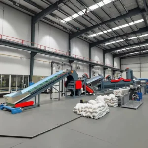 Automatic PP PE Waste Plastic Recycling Line with Motor Cleaning Processing for Plastic Film Clean Plastic Flakes Production
