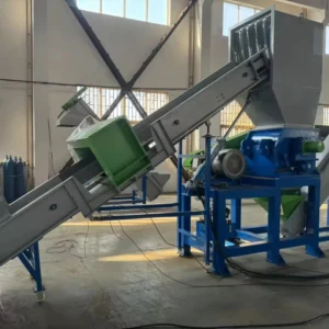 Automatic Plastic PP Woven Sack Bag Waste Bottle Flakes Washing Recycling Drying Production Line Dewatering Machine Motor Engine