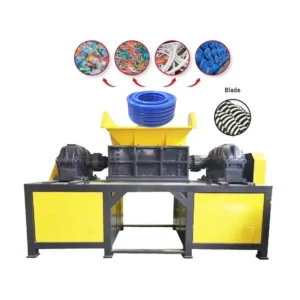 Automatic Plastic Recycling Machine High Capacity Double Shaft Shredder Plastic Lumps Shredder Car Film Waste Plastic Shredder
