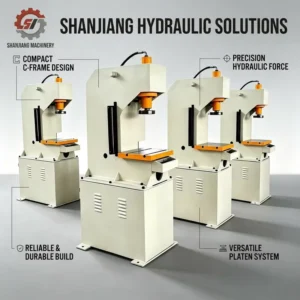 Automatic Small Sized Desktop Precision Hydraulic Press Motor Driven System For Hat Shaping Metal Fastener Jewelry Compression